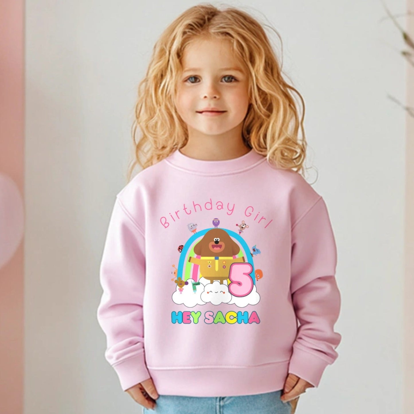 Hey Duggee birthday sweatshirt, hey duggee custom jumper, hey duggee birthday gift, hey duggee birthday, girls birthday outfit