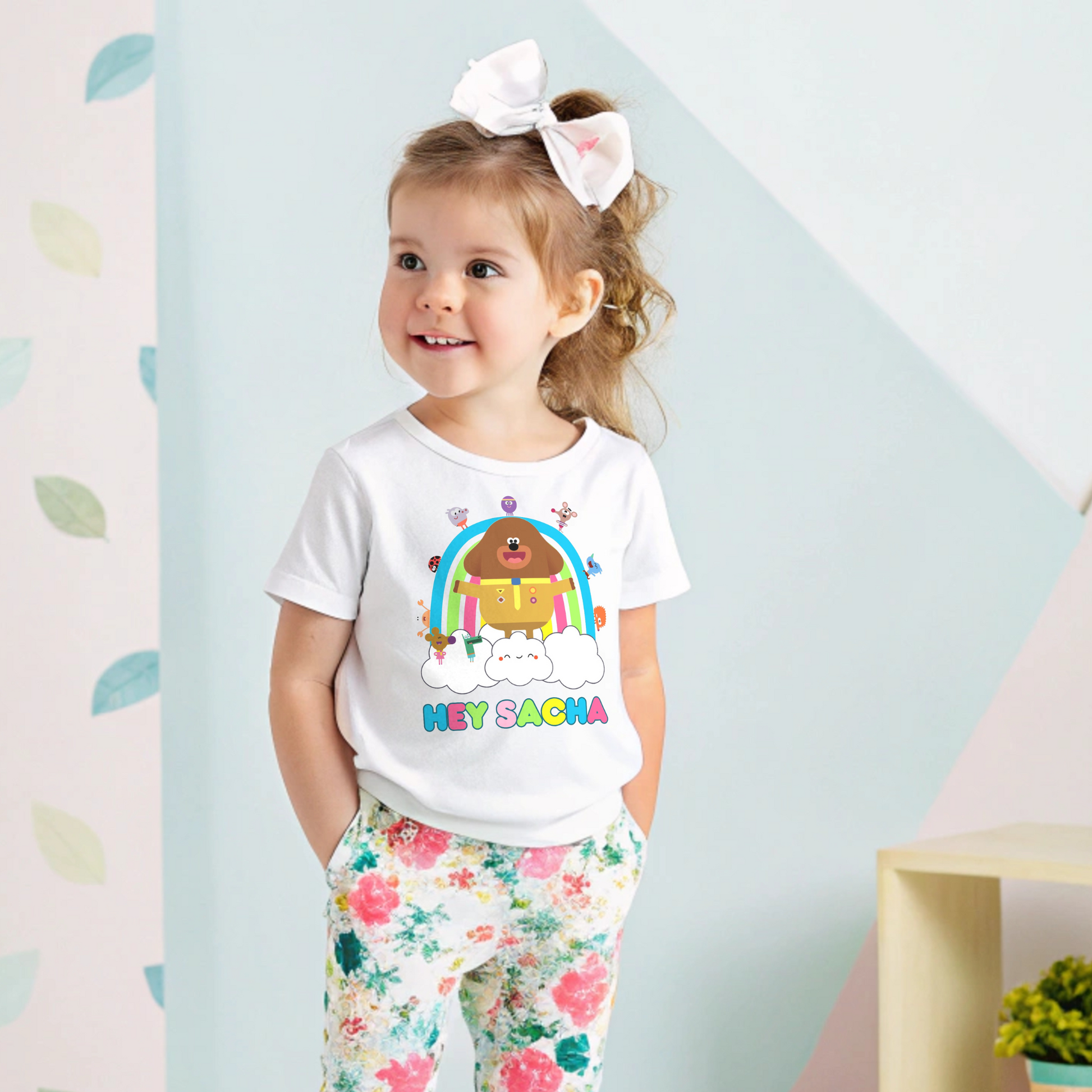 Hey Duggee personalised t-shirt, girls hey duggee shirt, custom hey duggee top, duggee tshirt with name