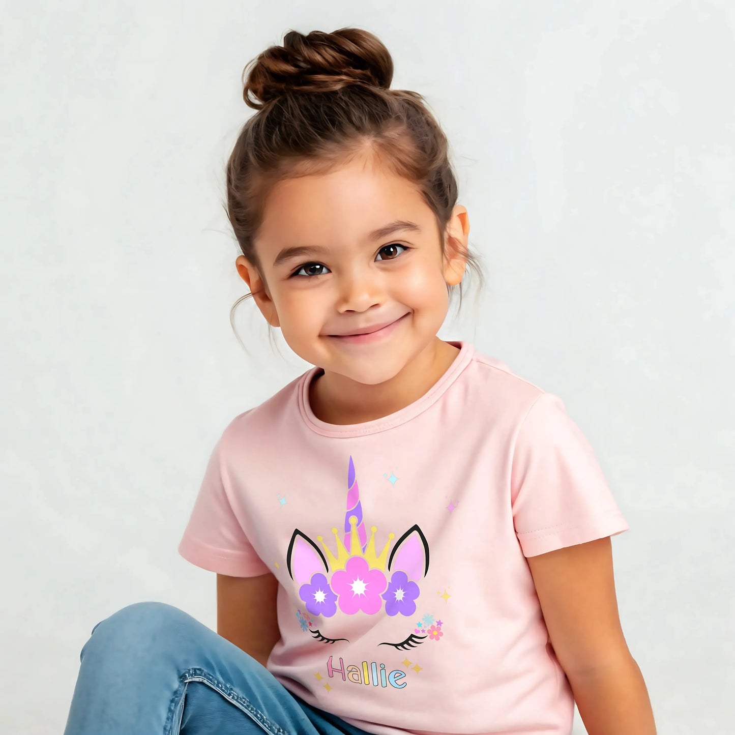 Girls Personalised Unicorn T-Shirt for Girls for Everyday Wear AishaBaileyDesigns