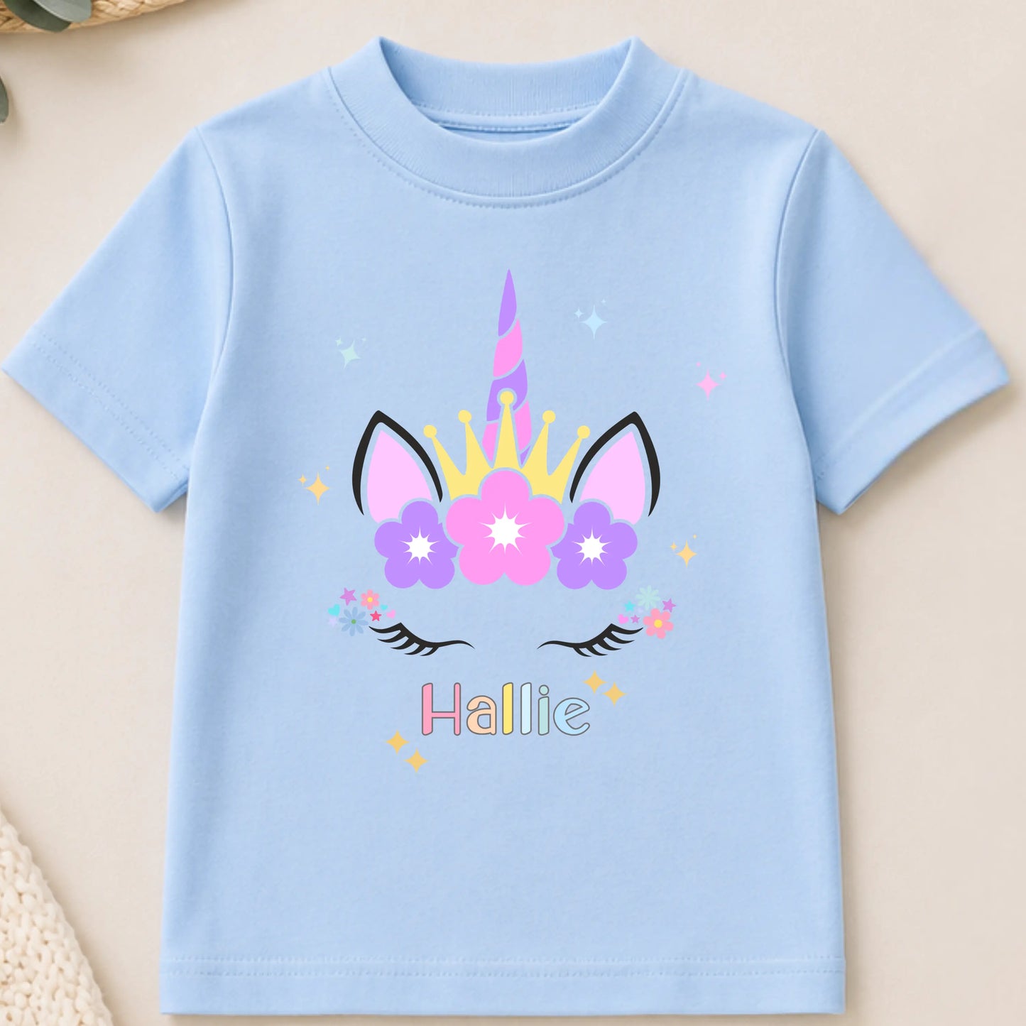 Girls Personalised Unicorn T-Shirt for Girls for Everyday Wear AishaBaileyDesigns