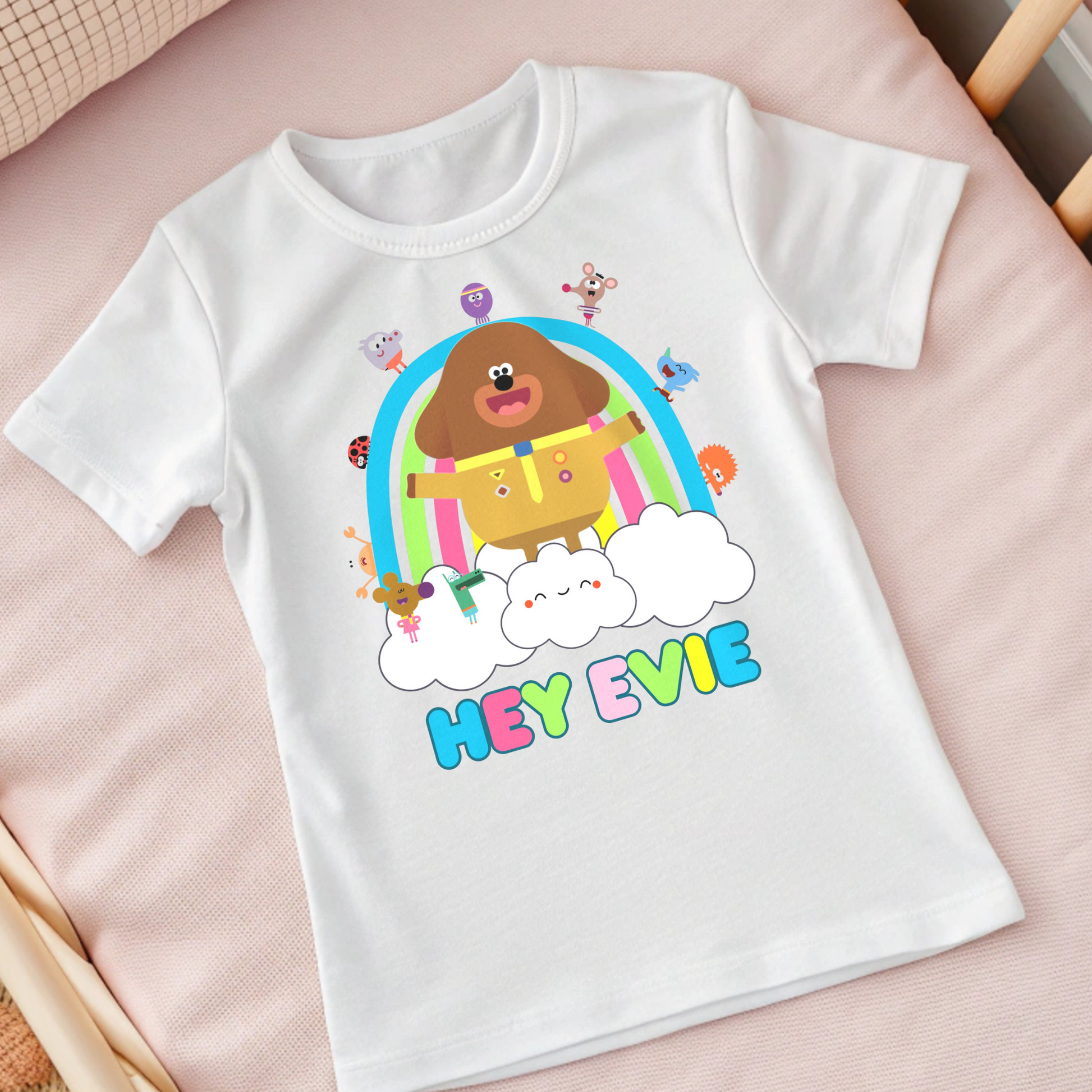 Hey Duggee personalised t-shirt, girls hey duggee shirt, custom hey duggee top, duggee tshirt with name