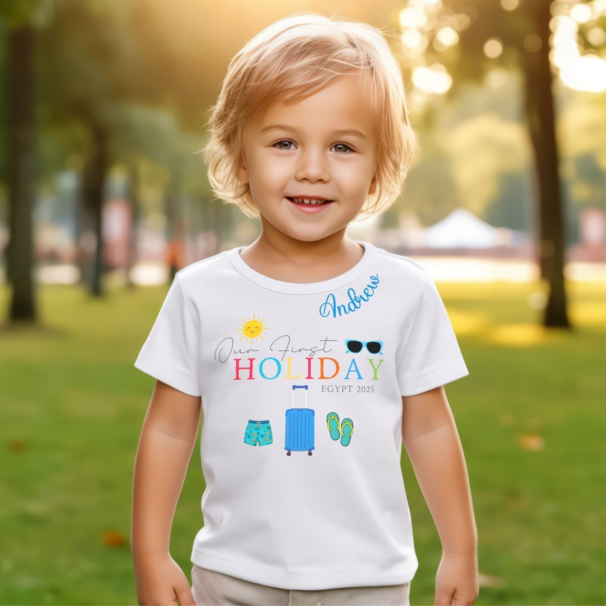 Family Vacation Shirt - Personalised Our First Holiday T-Shirt, my first holiday t-shirt, Personalised first holiday outfit