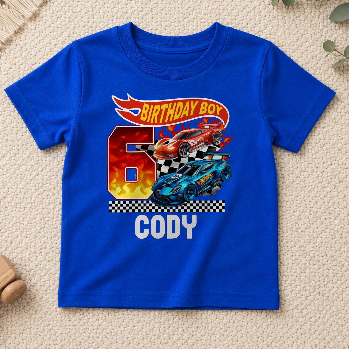 Personalised Hot Wheels Birthday T-Shirt for Boys – Sports Car Birthday Tee AishaBaileyDesigns