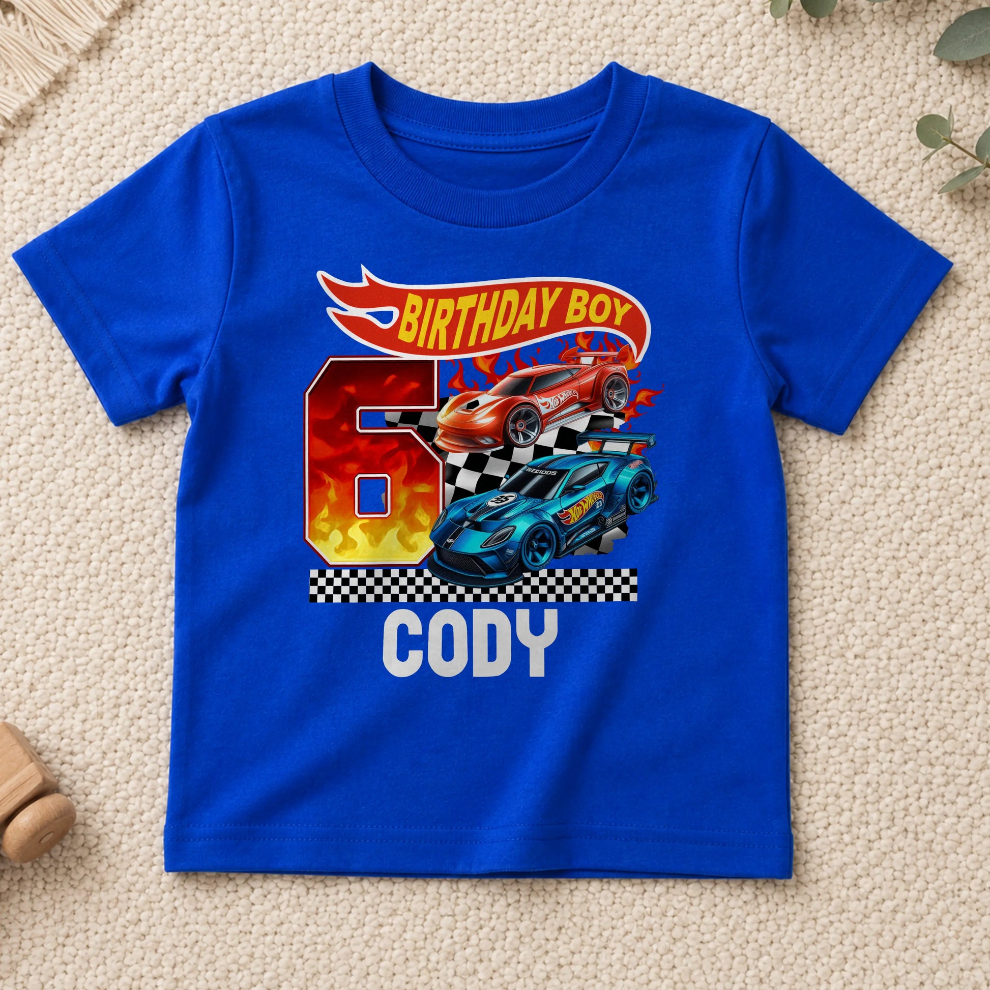 Personalised Hot Wheels Birthday T-Shirt for Boys – Sports Car Birthday Tee AishaBaileyDesigns