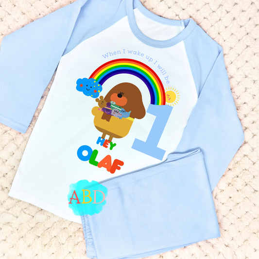 Hey duggee birthday pyjamas, when I wake up hey duggee, hey duggee name number, hey duggee birthday gift