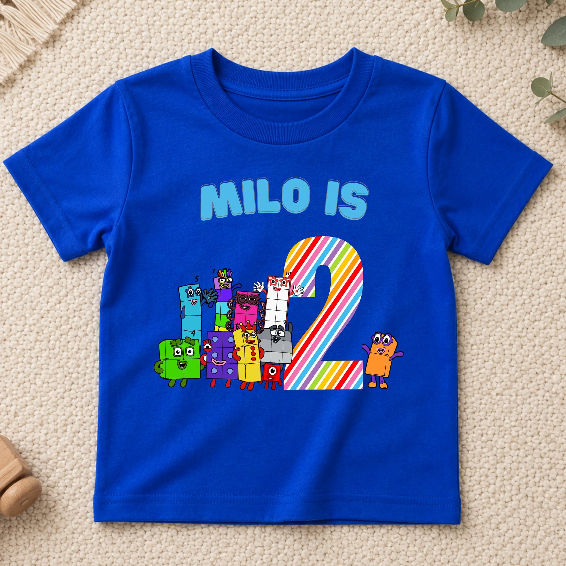 Boys Personalised Numberblocks Birthday T-shirt  - any name and age AishaBaileyDesigns