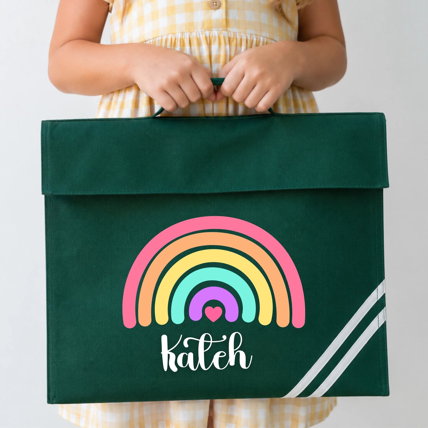 Personalised Back to School Book Bag for Girls | Custom Kids School Rainbow Bag AishaBaileyDesigns