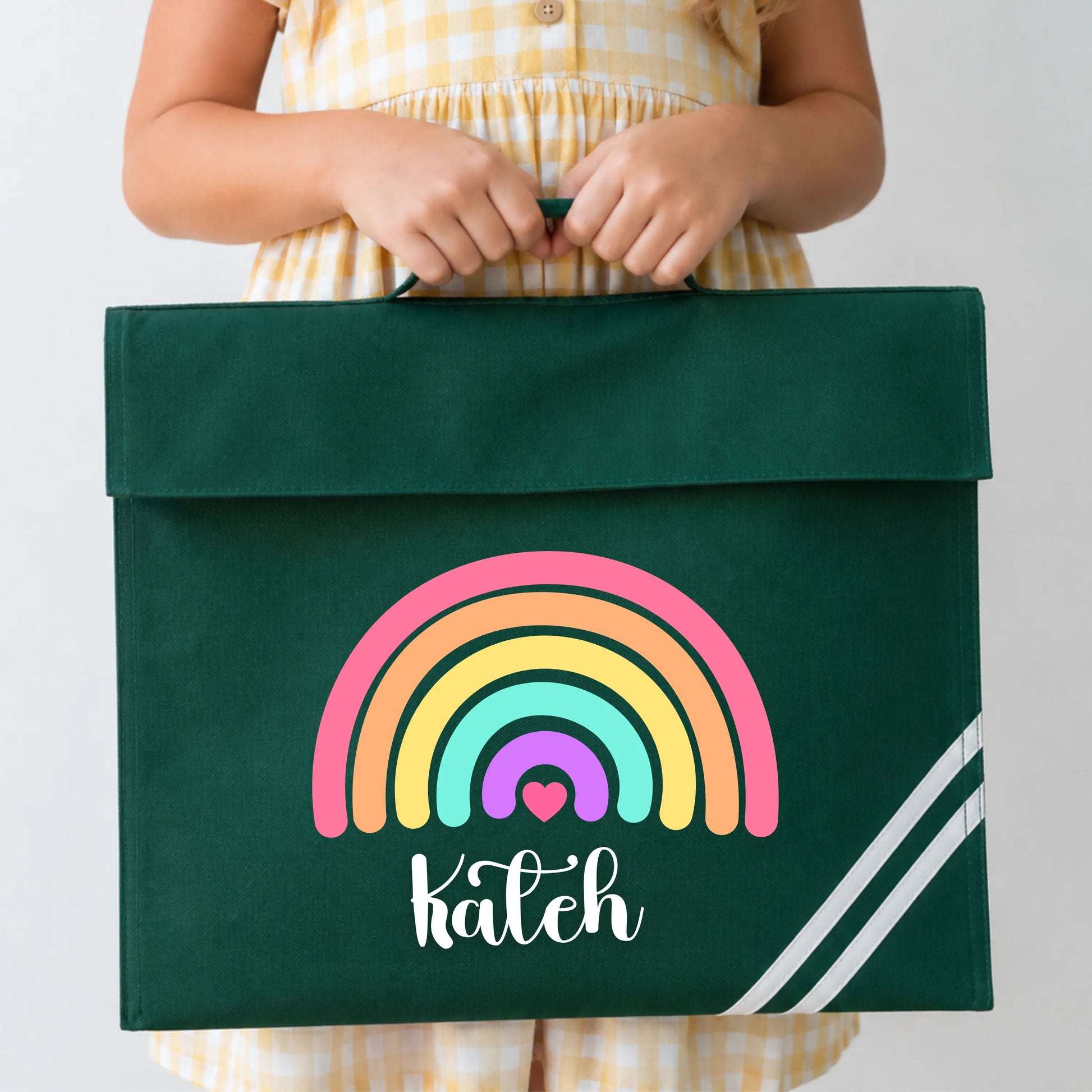 Personalised Back to School Book Bag for Girls | Custom Kids School Rainbow Bag AishaBaileyDesigns