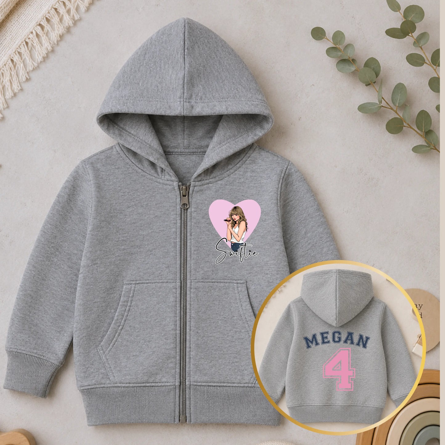 Girls Personalised Taylor Swift Hoodie - Little Swifie Edition AishaBaileyDesigns