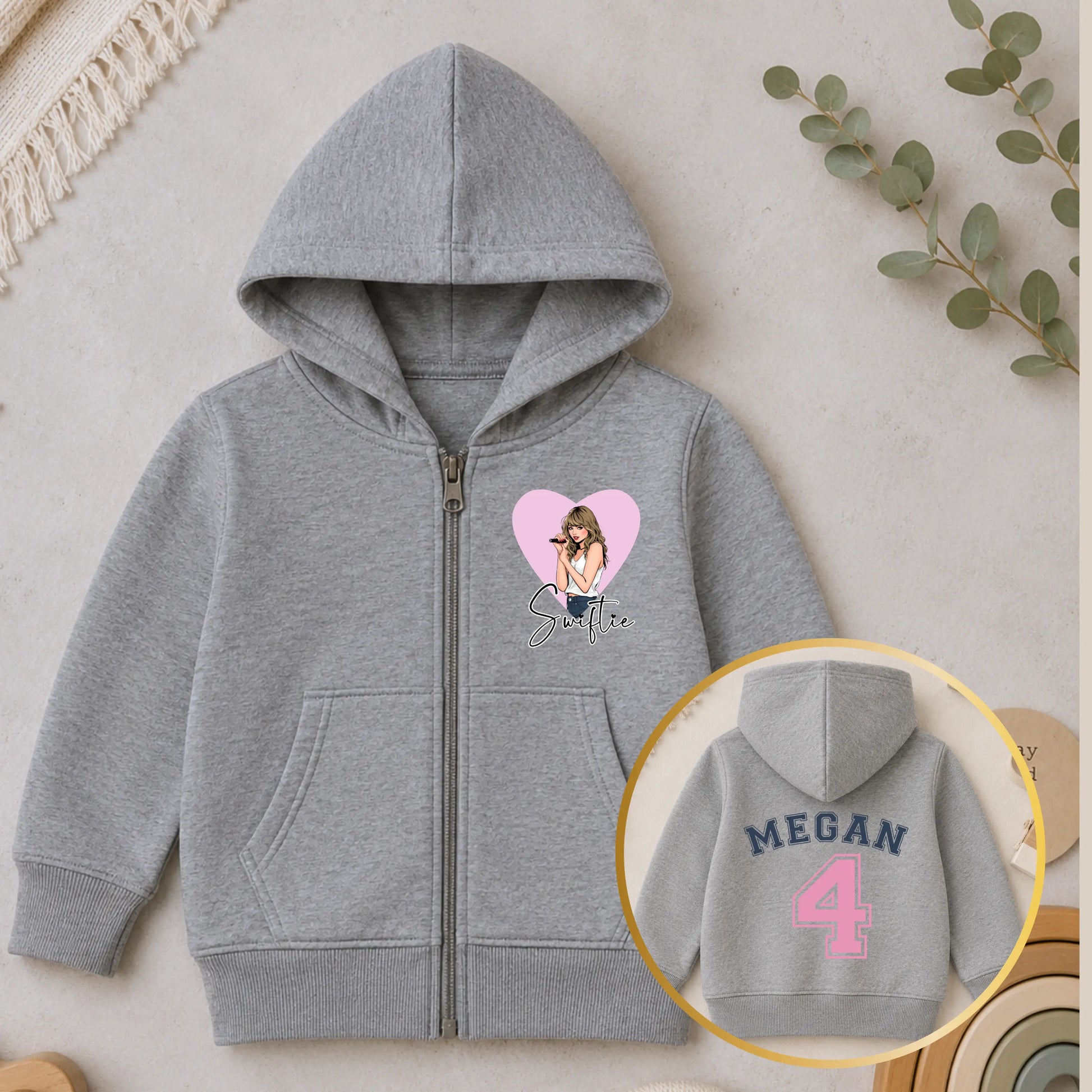 Girls Personalised Taylor Swift Hoodie - Little Swifie Edition AishaBaileyDesigns