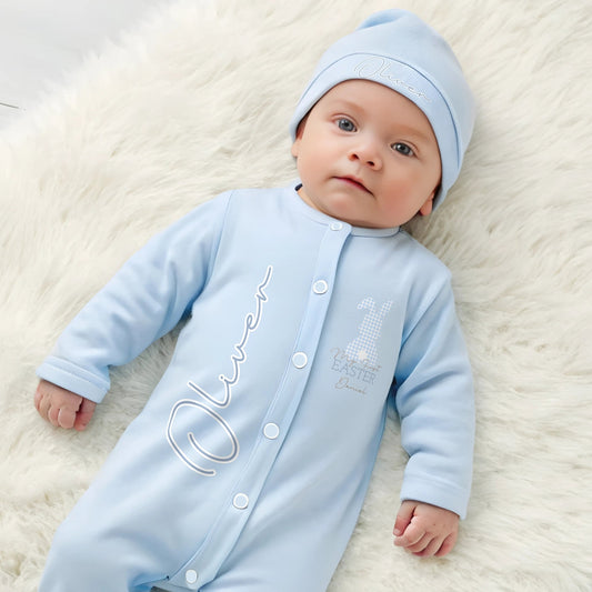 Newborn Easter Outfit - Baby's First Personalised Easter Outfit, Boys 1st Easter outfit, baby boy easter, newborn baby gift
