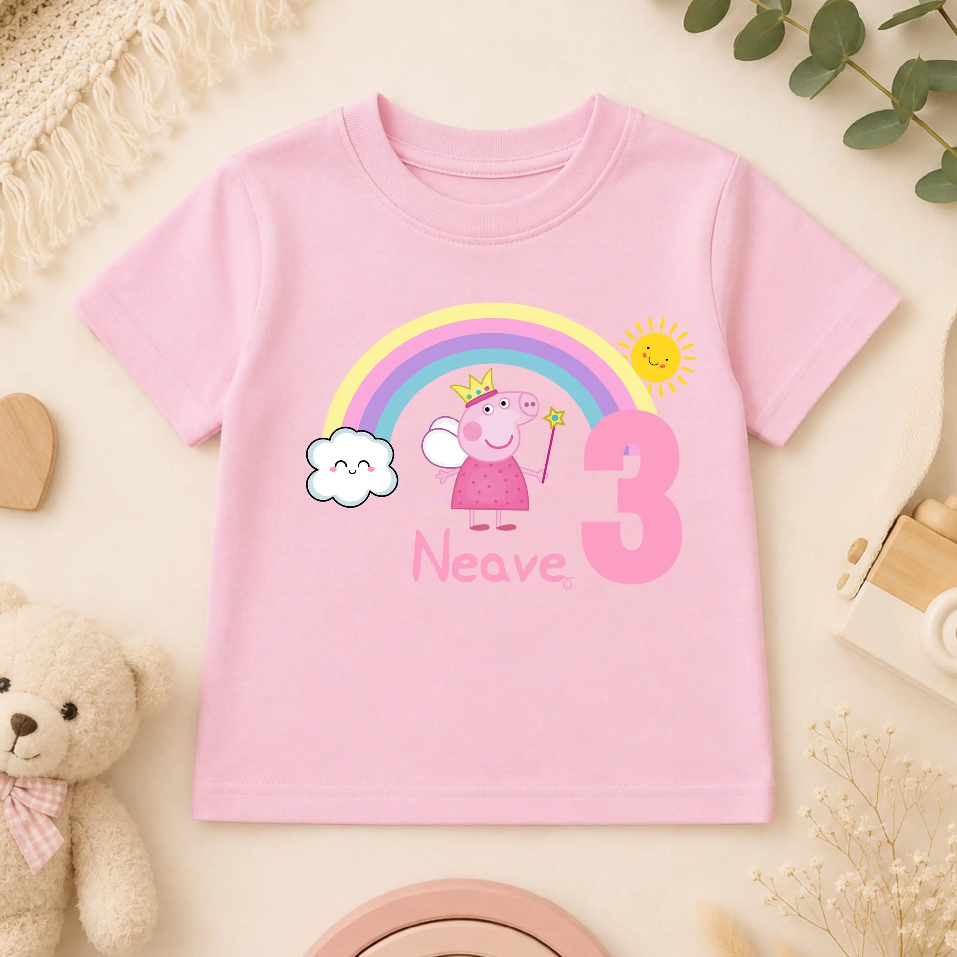 Girls Personalised Peppa Pig Birthday T-shirt - any name and age AishaBaileyDesigns