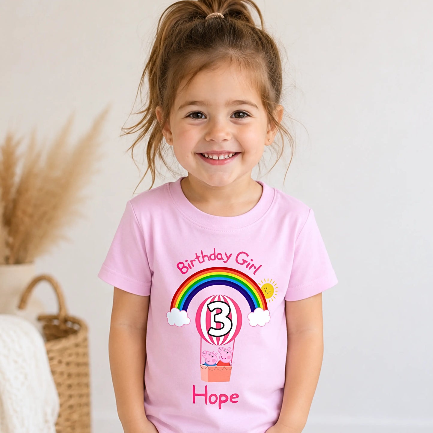 Personalised Peppa Pig Birthday T-shirt for Girls AishaBaileyDesigns