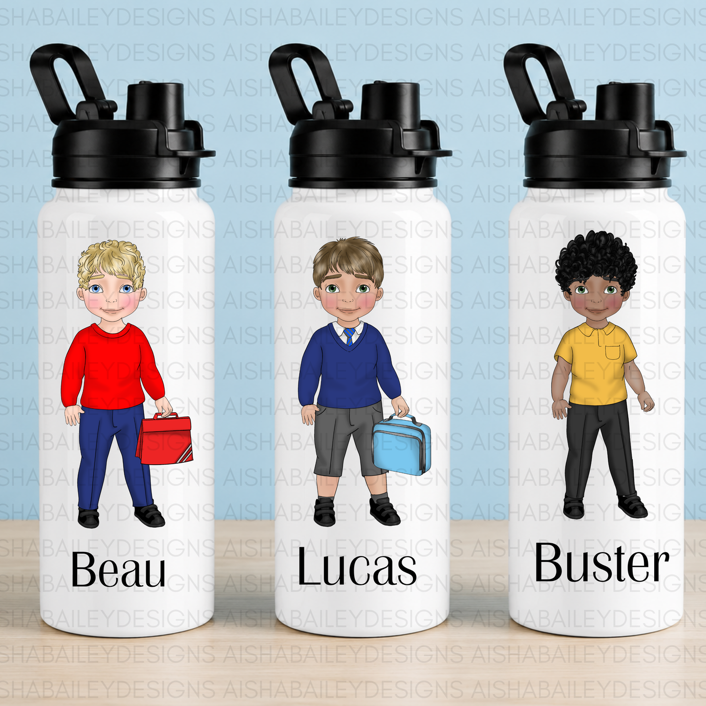 Personalised Back to School Water Bottle for Boys | Custom Kids Water Bottle