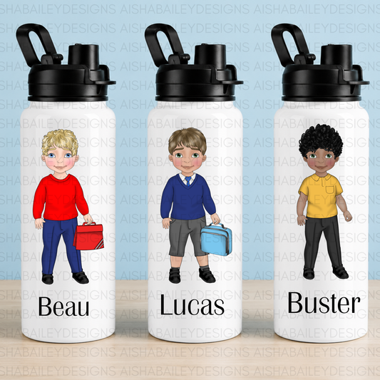 Personalised Back to School Water Bottle for Boys | Custom Kids Water Bottle