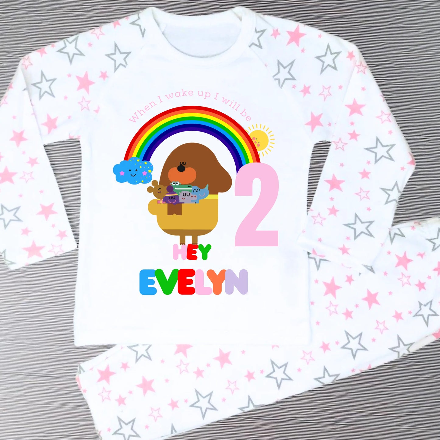 Girls Personalised Hey Duggee Birthday Pyjamas, When I Wake up I Will be AishaBaileyDesigns