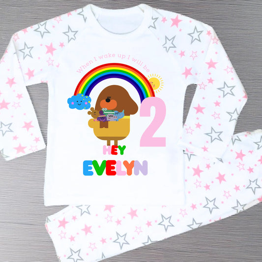 Girls Personalised Hey Duggee Birthday Pyjamas, When I Wake up I Will be AishaBaileyDesigns
