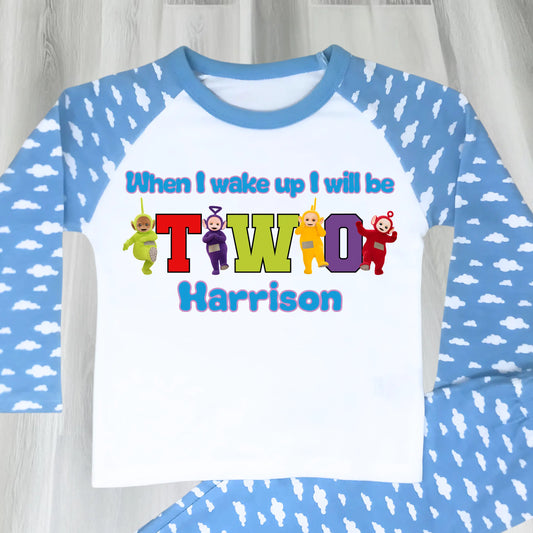 Personalised Teletubbies Birthday Pyjamas for Boys – Cbeebies Character PJs AishaBaileyDesigns
