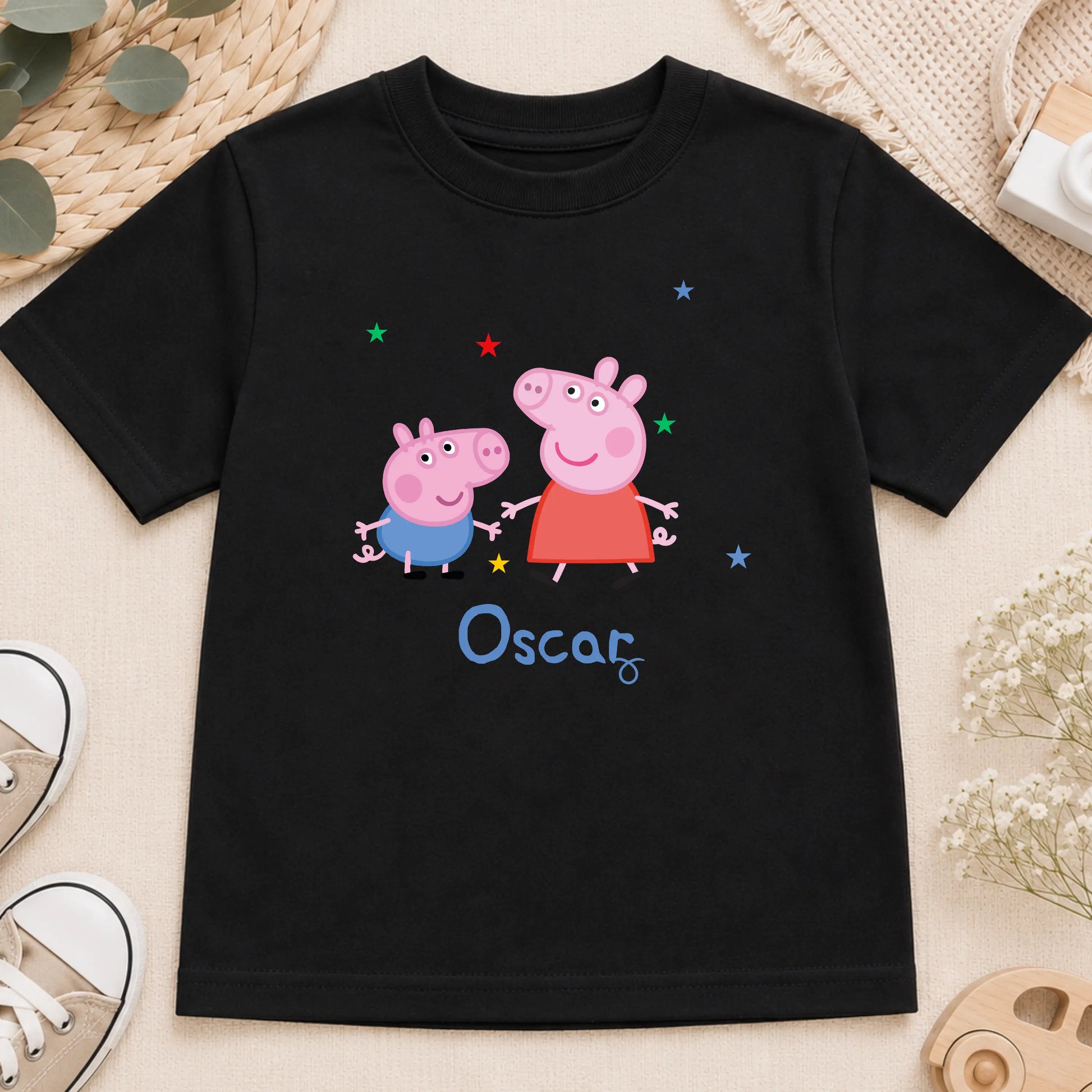 Personalised Peppa and George T-shirt for Boys for Everyday Wear AishaBaileyDesigns