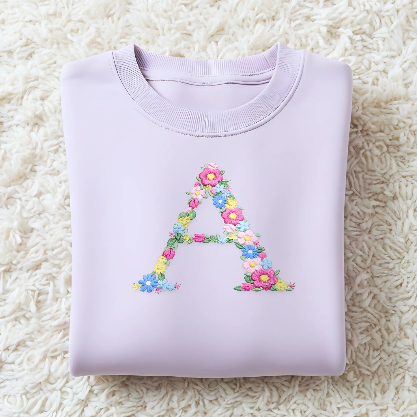 Floral Initial Sweatshirt – Personalised Floral Embroidered Sweatshirt for Girls for Everyday Wear AishaBaileyDesigns