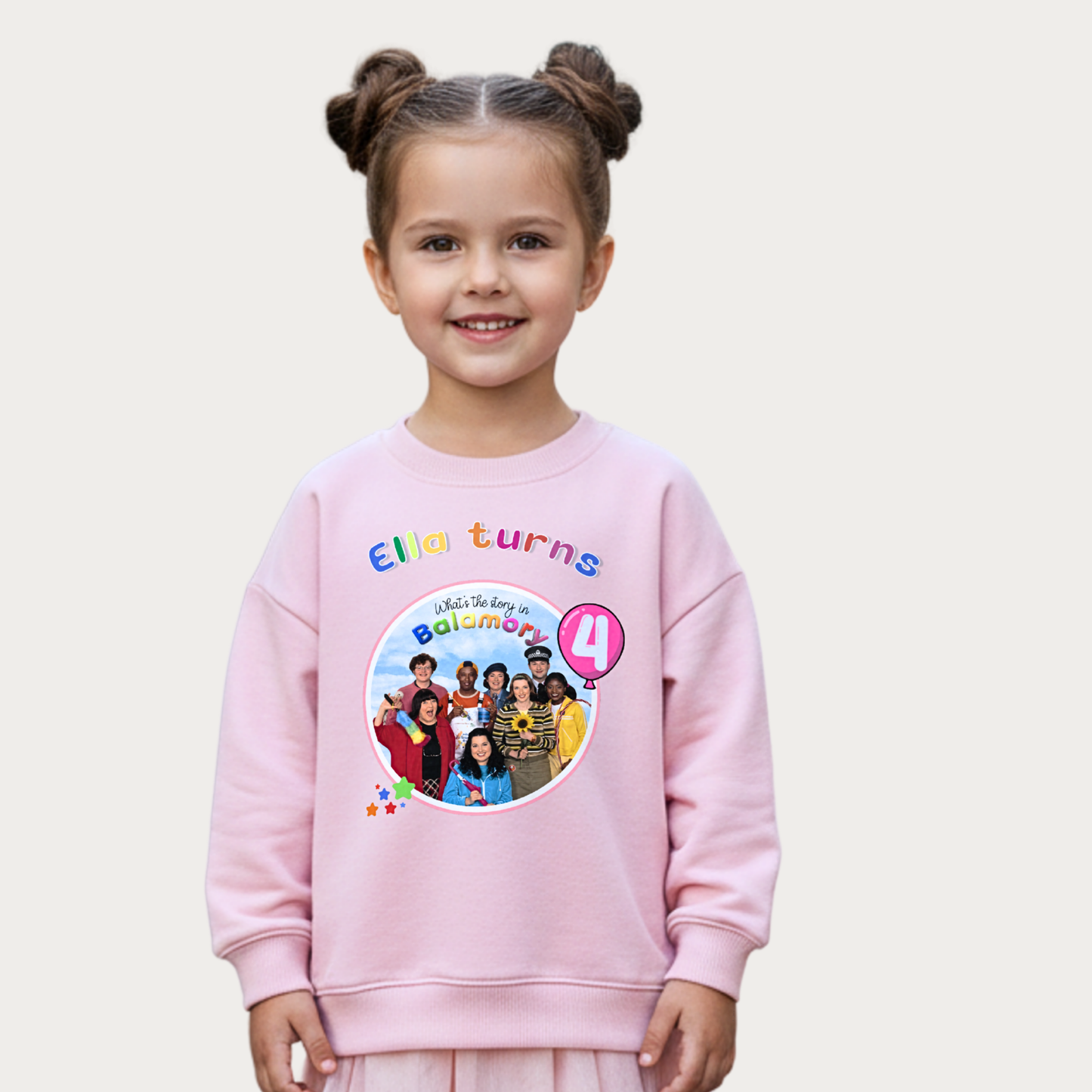 Girls Personalised Balamory Birthday Sweatshirt with custom name and age - aishabaileydesigns