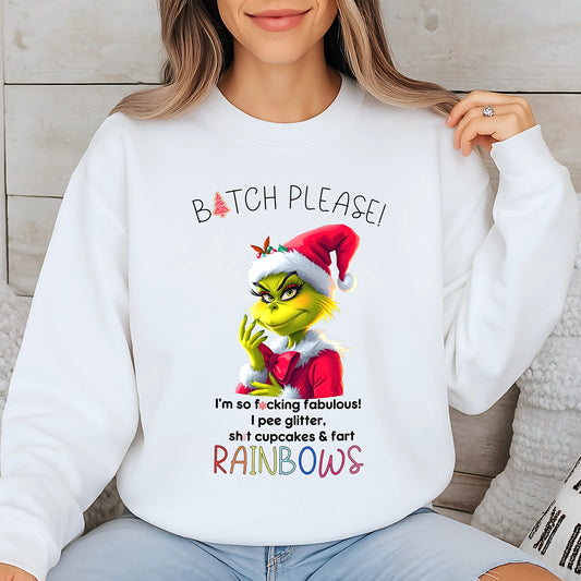 Adults Christmas Sweatshirt: Get festive and funny with this Adults Grinch Funny Sweatshirt. A cozy Christmas pullover with cheeky holiday humor, perfect for parties or gifting.