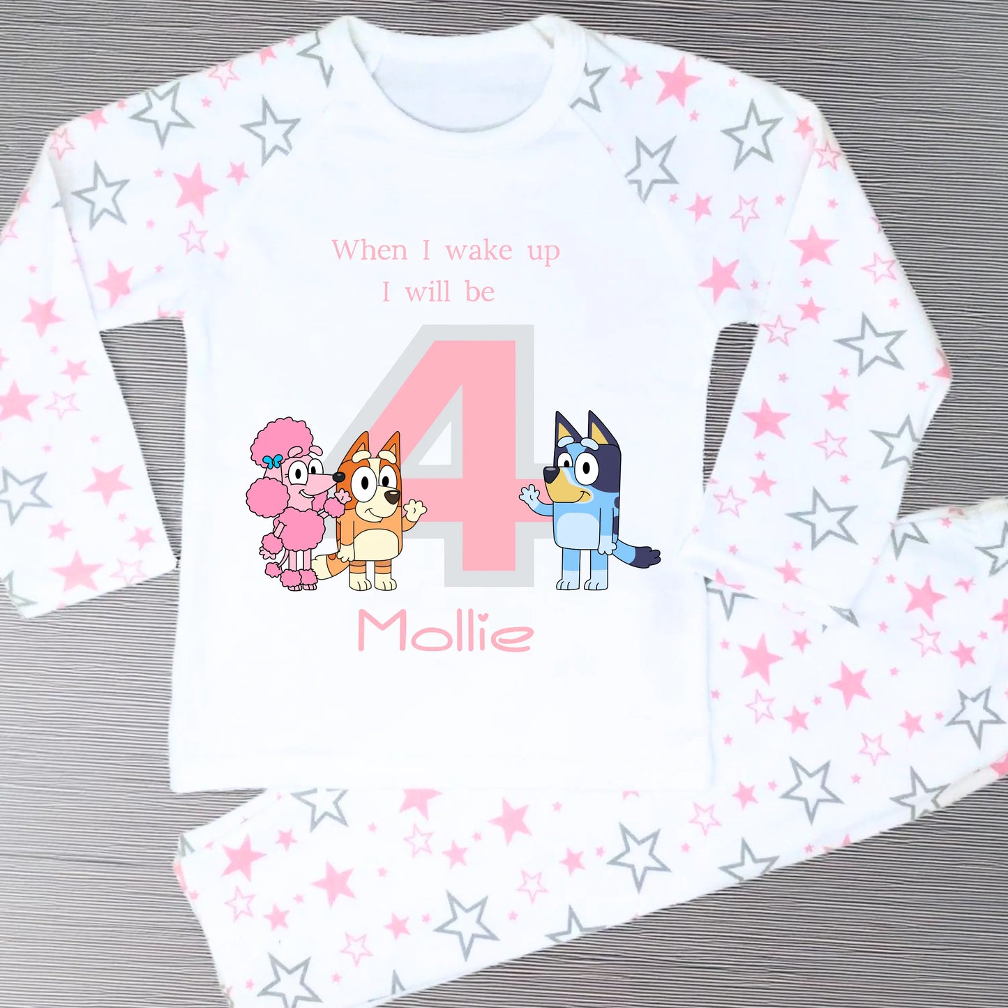 Personalised Girls Bluey, Bingo and Coco Birthday Pyjamas AishaBaileyDesigns