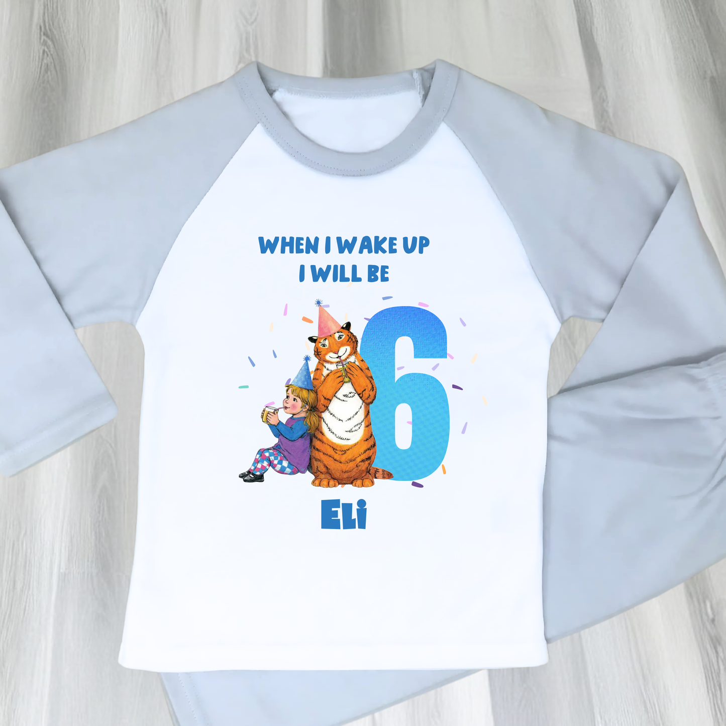 Personalised The Tiger Who Came For Tea Birthday Pyjamas for Boys