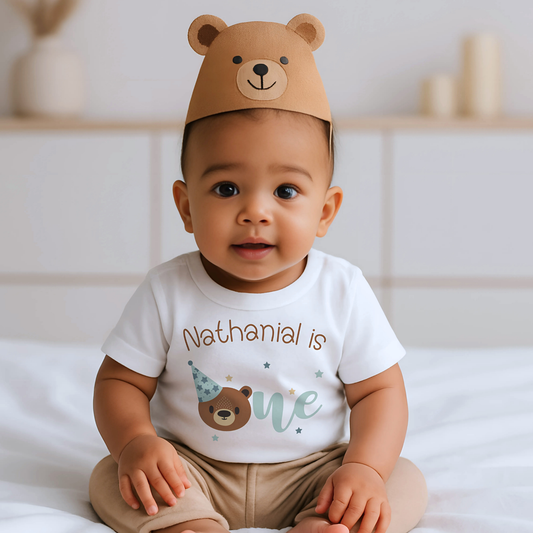 personalised 1st birthday t-shirt, teddy bear tee, toddler birthday top, birthday boy shirt, unique toddler gift