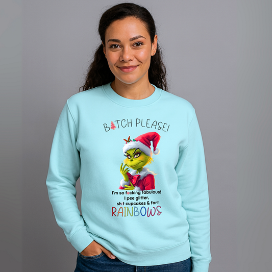 Adults Christmas Sweatshirt: Get festive and funny with this Adults Grinch Funny Sweatshirt. A cozy Christmas pullover with cheeky holiday humor, perfect for parties or gifting.