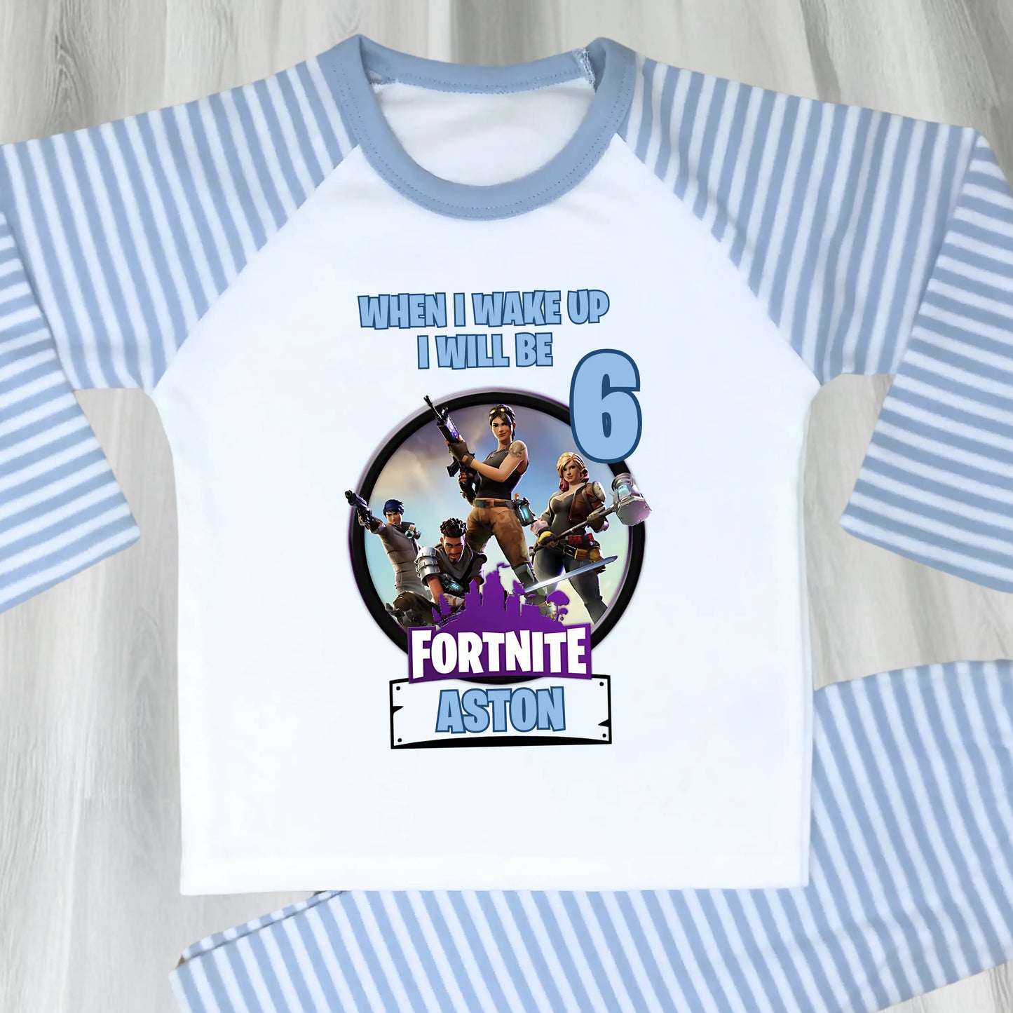 Boys Fortnight Birthday Pyjamas for Gamers with Personalisation  - any name and age AishaBaileyDesigns