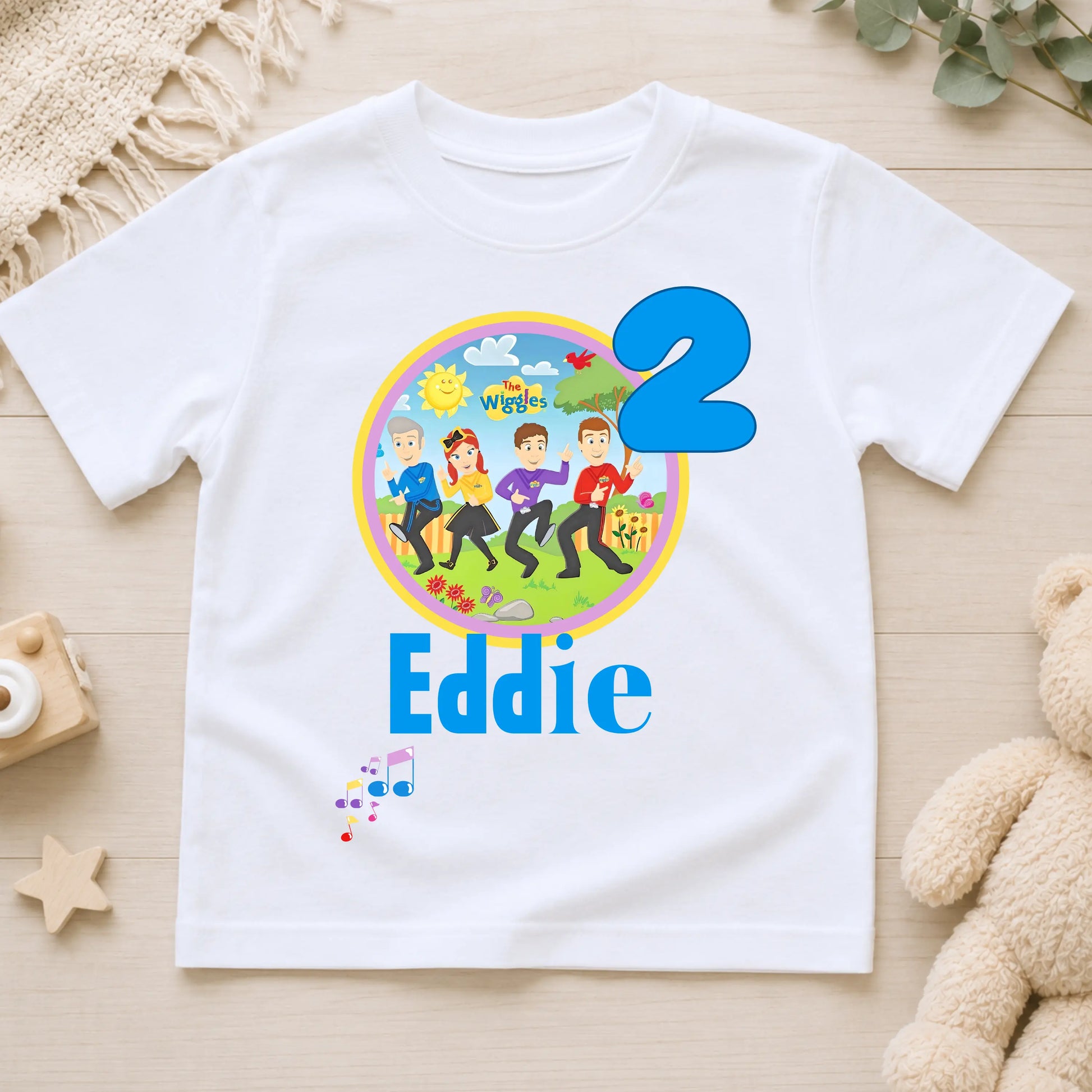 Boys Wiggles Birthday T-shirt with Personalisation AishaBaileyDesigns