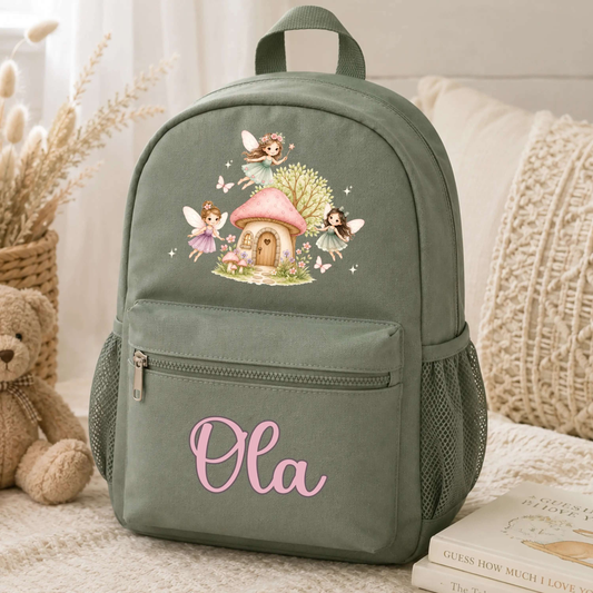 Personalised Fairy Backpack for Girls – Custom Name Toddler & School Bag (Small & Large) AishaBaileyDesigns