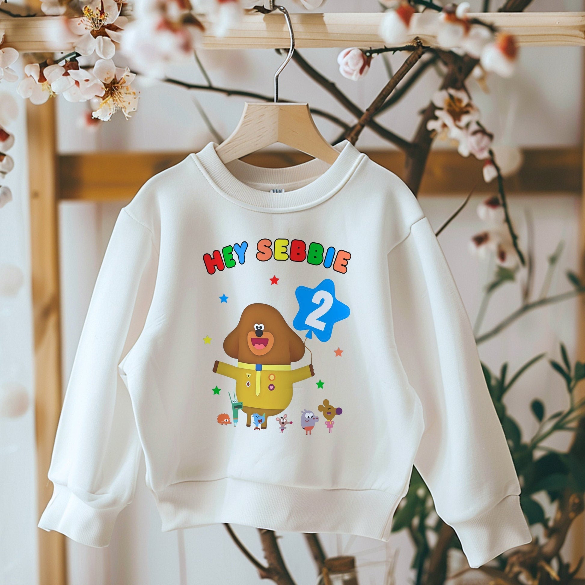 Hey Duggee Birthday Sweatshirt - Hey Duggee Personalised Birthday Jumper, hey duggee personalised, personalised hey duggee birthday jumper, hey duggee birthday sweashirt, 