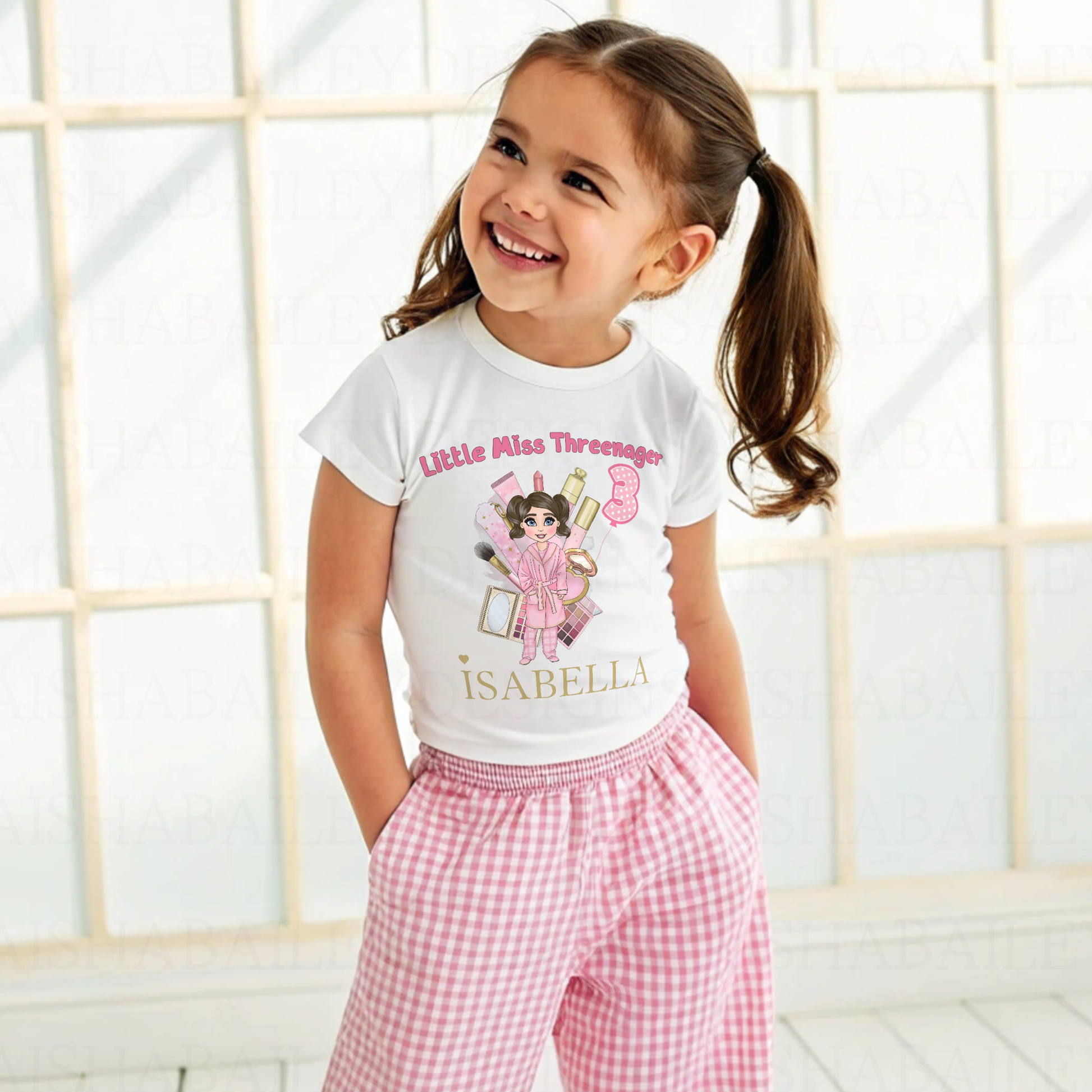 Threenager toddler t-shirt, toddler personalised teeshirt, third birthday tee, personalised 3rd, little miss threenager tee