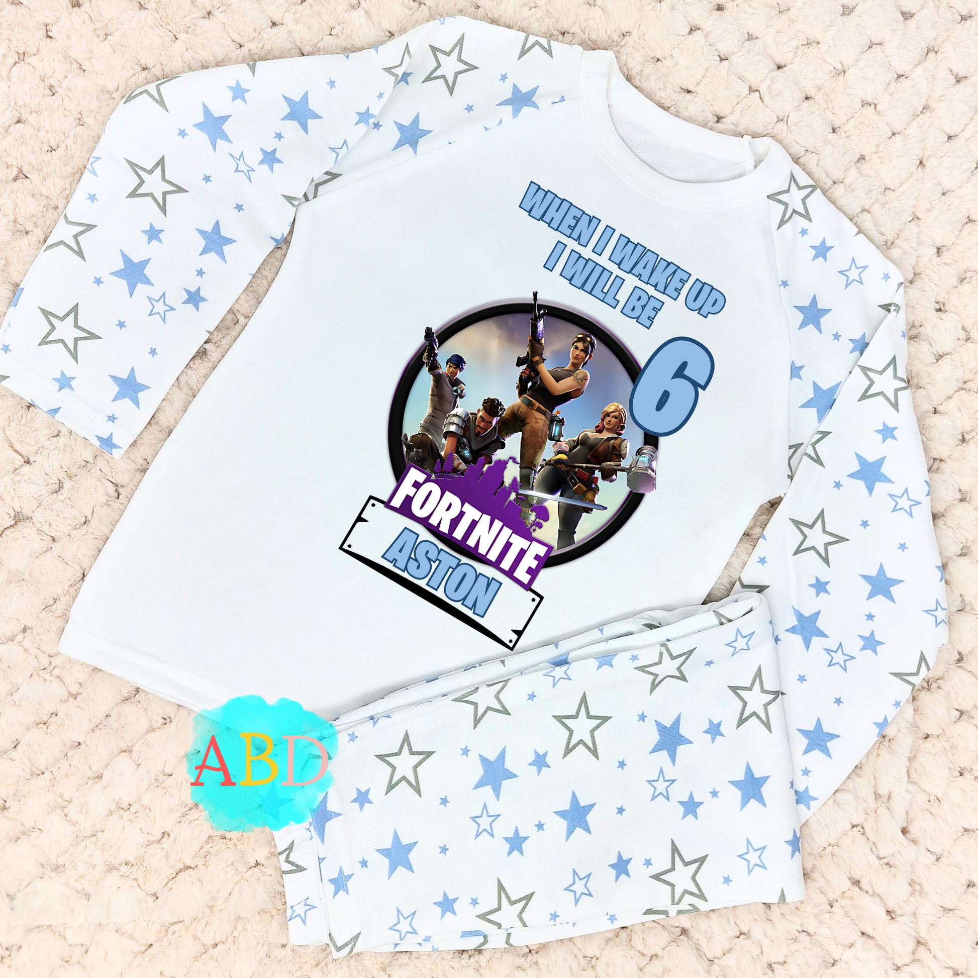 Birthday Pyjamas for Boys: Customised Fortnight Gamers' Birthday PJs