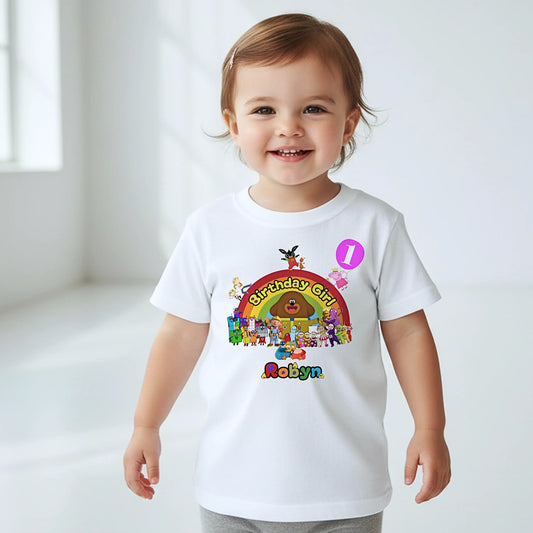 Personalised CBeebies Birthday T-Shirt for Girls – Custom Character Birthday Outfit