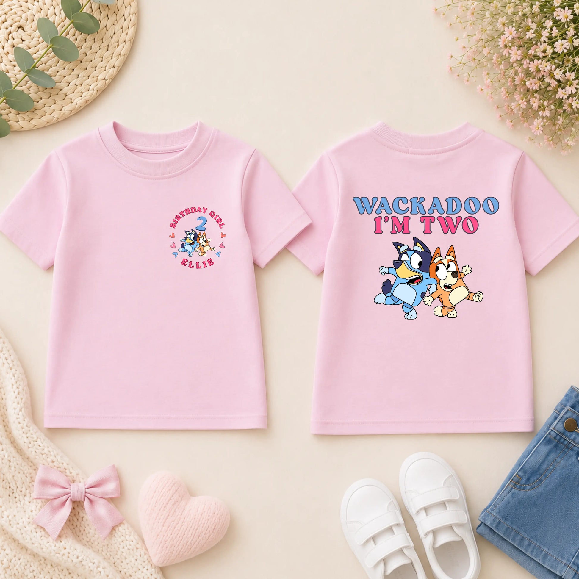 Girls Personalised Bluey Birthday T-shirt...Wackadoo I’m Custom Age Birthday Tee for her 2nd Birthday AishaBaileyDesigns