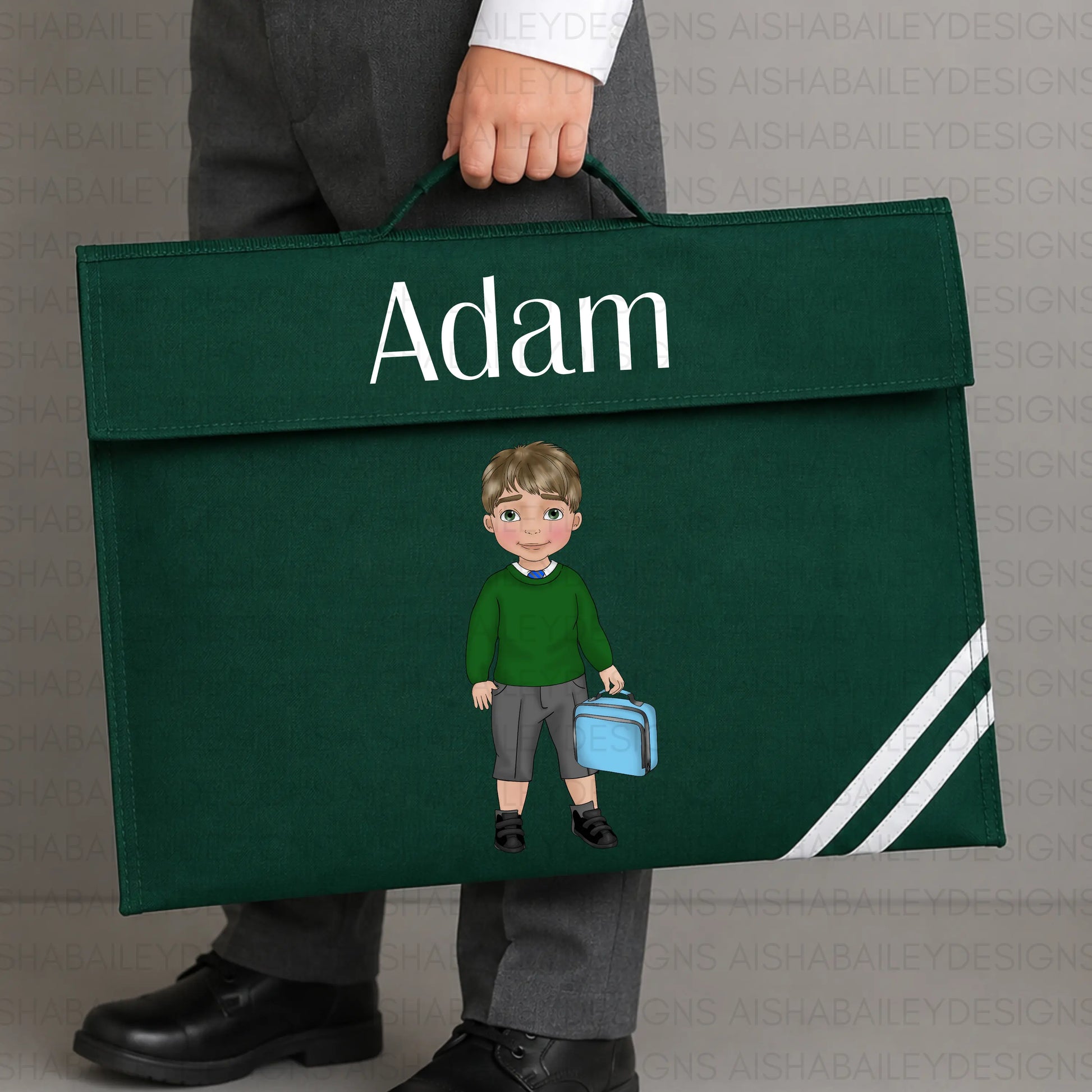 Personalised Back to School Book Bag for Boys | Custom Kids Character Design AishaBaileyDesigns