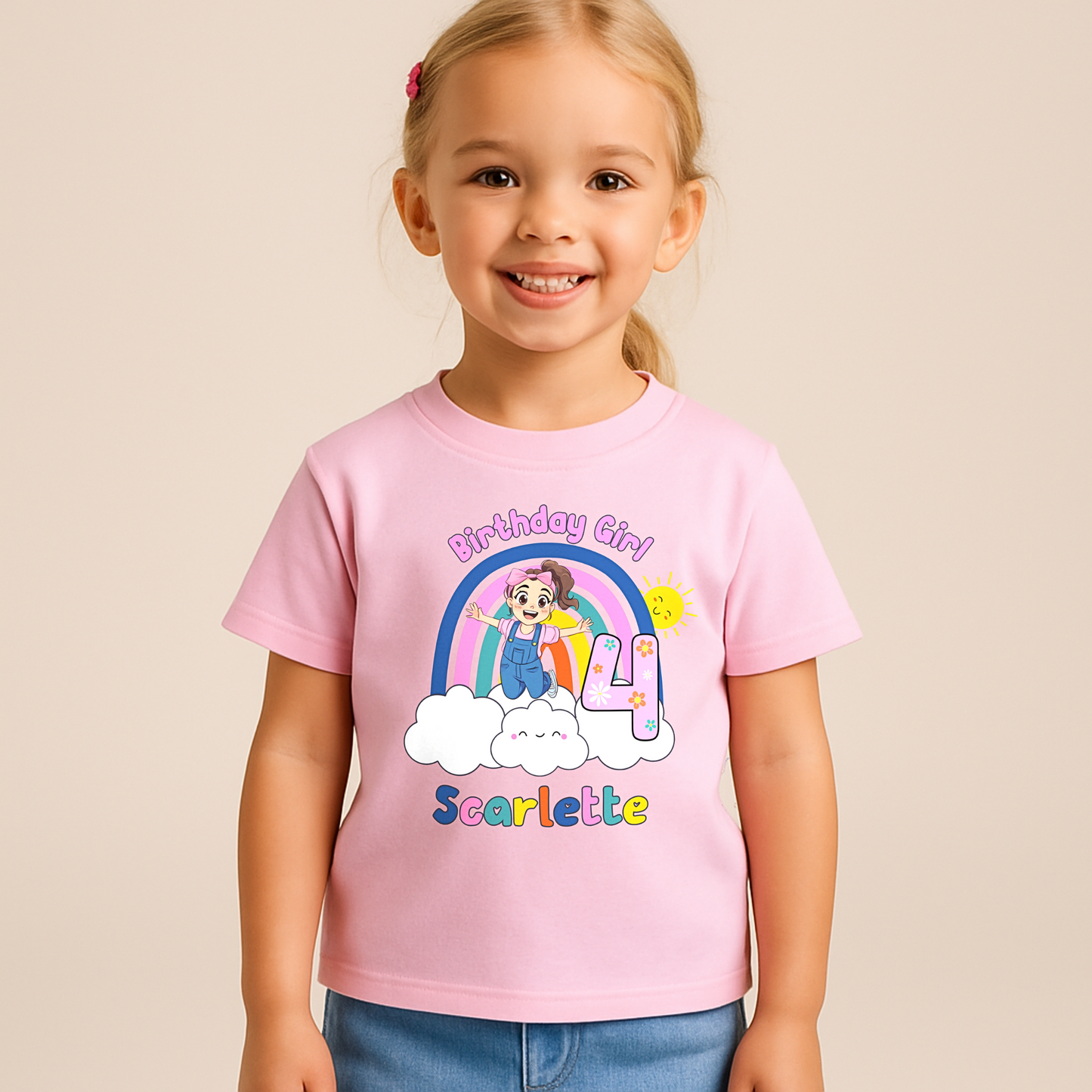 Personalised Ms Rachel Birthday T-shirt for Girls  - any name and age