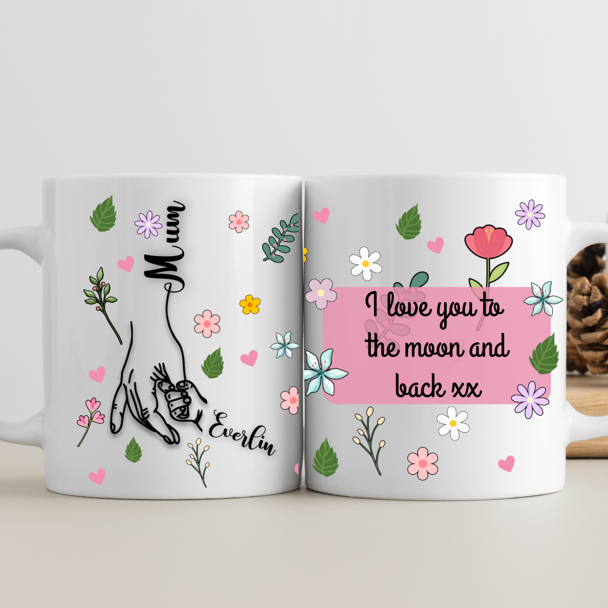 Custom Mug - Little Hands Big Hearts for Mum or Grandma Gift