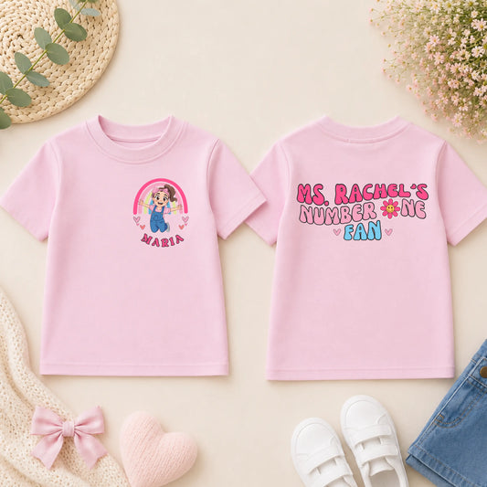 Personalised Ms Rachel T-shirt for Girls: Ms Rachel's Number One Fan for Everyday Wear AishaBaileyDesigns