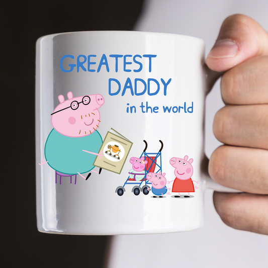 daddy pig mug, personalised gift for him, peppa pig personalised, custom daddy gift, dad gift from kids, dad coffee mug