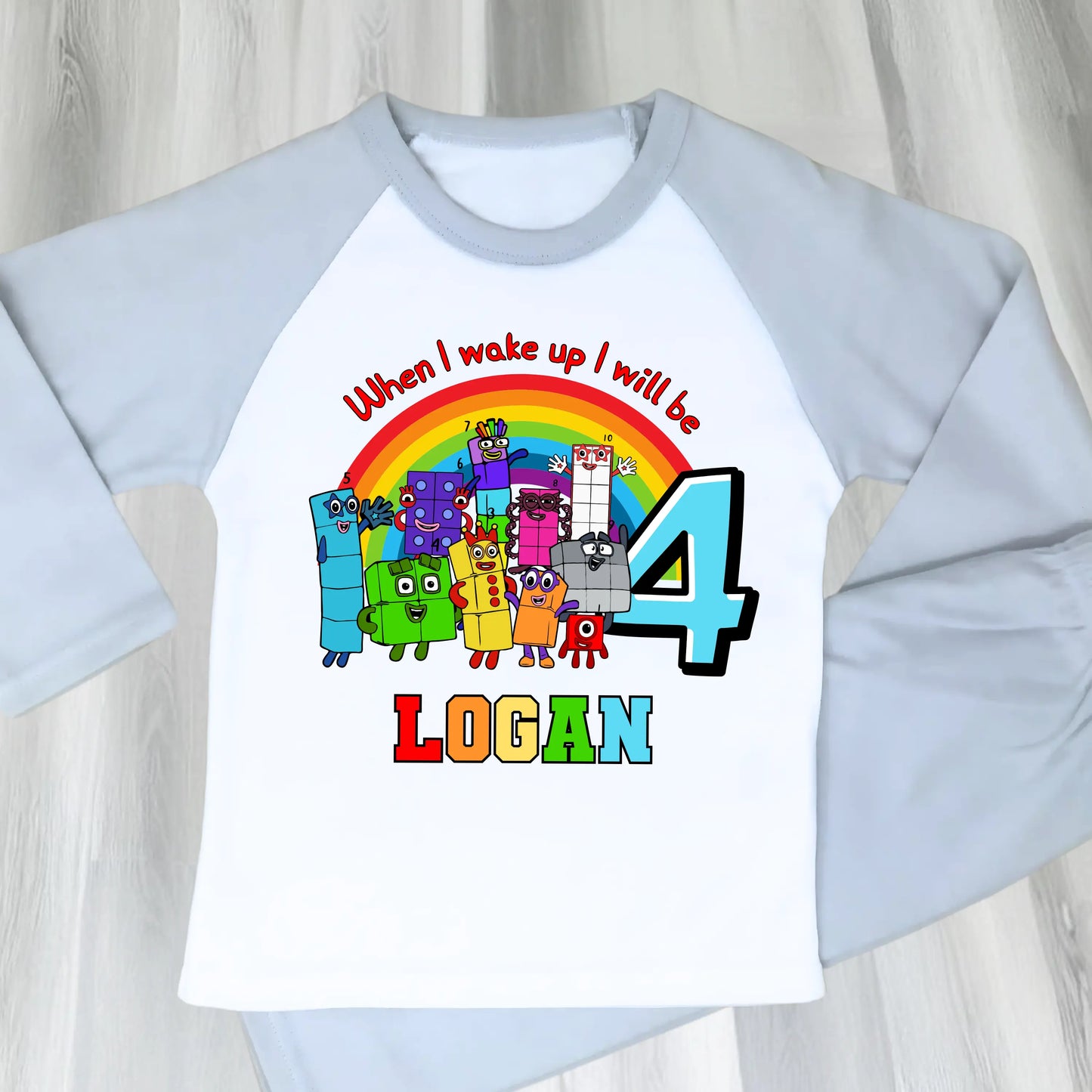 Boys Personalised Numberblocks Birthday Pyjamas, When I Wake up I Will Be  - any name and age AishaBaileyDesigns