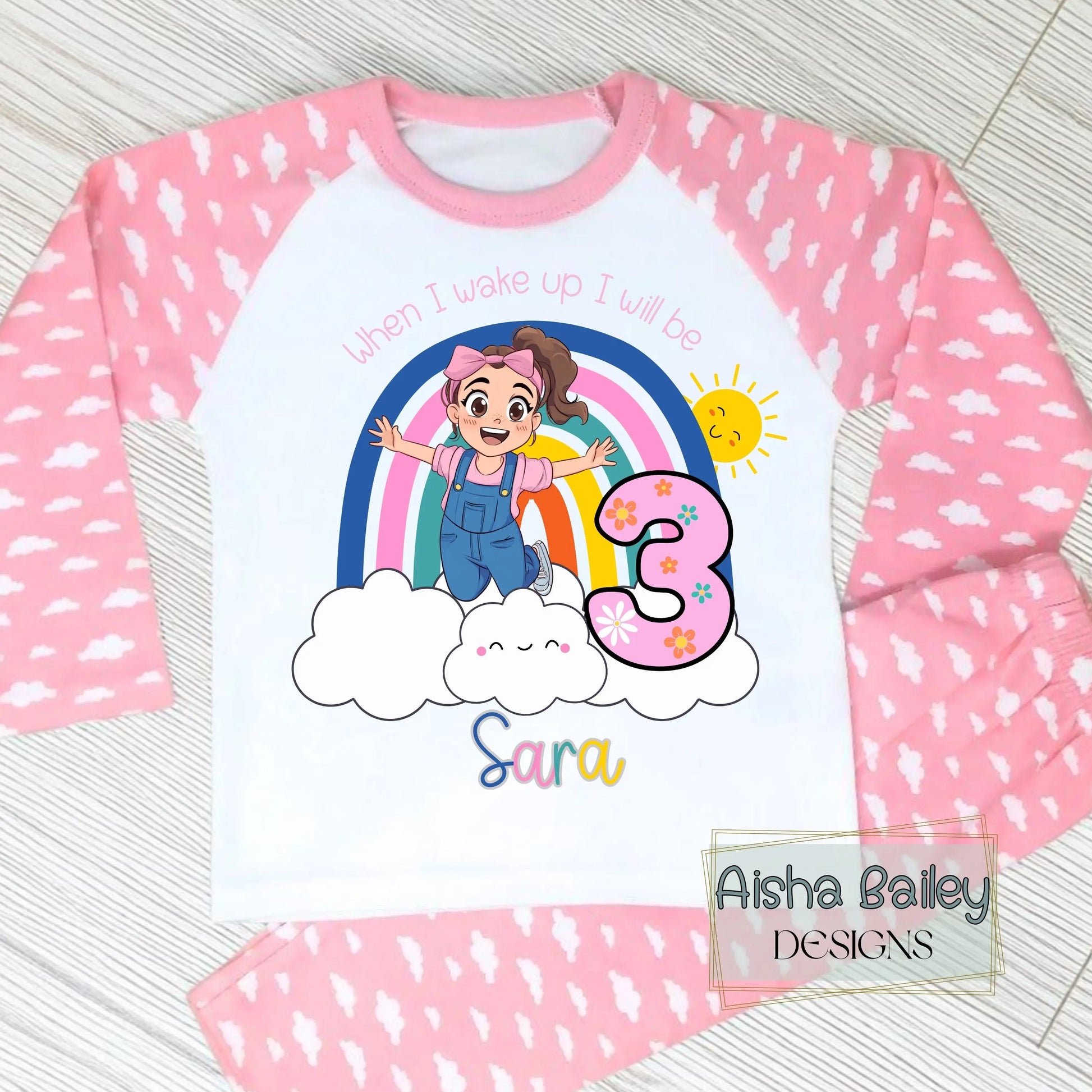 Ms Rachel Birthday Pyjamas, Personalised Ms Rachel Birthday Pjs, When I Wake up I Will be Ms Rachel, Ms Rachel birthday pyjamas, personalised ms rachel birthday pjs