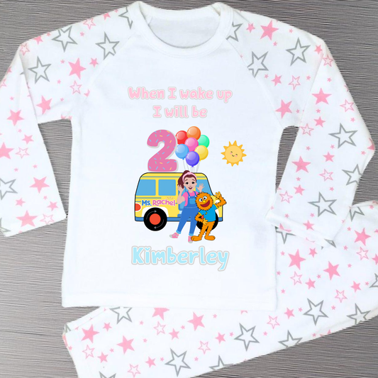 Ms Rachel Birthday Pyjamas, Girls Ms Rachel, Miss Rachel personalised, personalised ms rachel, ms Rachel birthday ideas