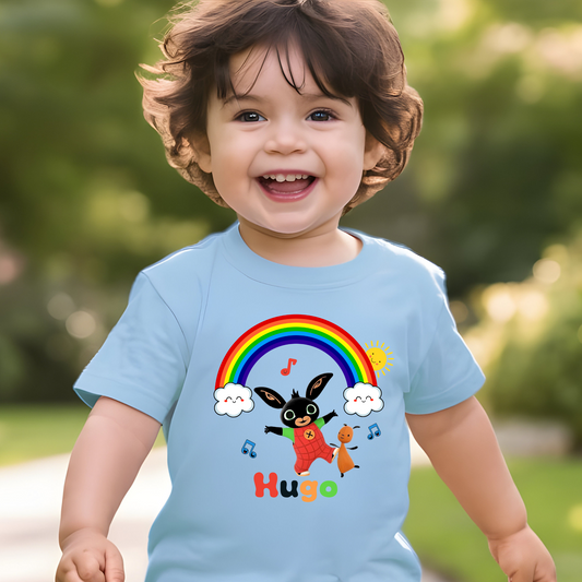 Bing Bunny personalised t-shirt, bing bunny personalised white t-shirt with name, custom t-shirt Bing, Personalised Bing tshirt