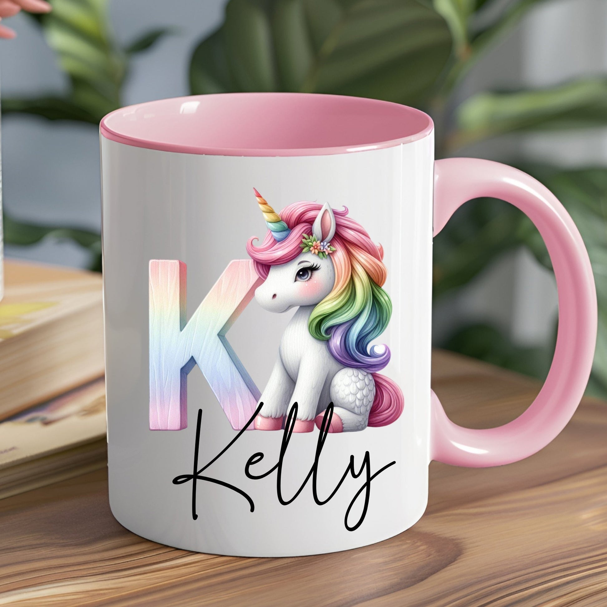 personalised unicorn mug, personalised children's mug, girls unicorn mug, personalised pink unicorn initial cup, unicorn mug for kids, unicorn cup babies, children's unicorn mug, unicorn mug with name, unicorn mug personalised