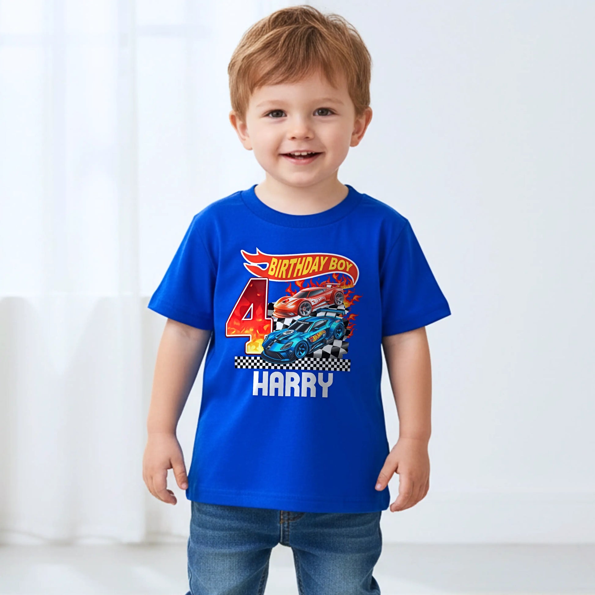 Personalised Hot Wheels Birthday T-Shirt for Boys – Sports Car Birthday Tee AishaBaileyDesigns