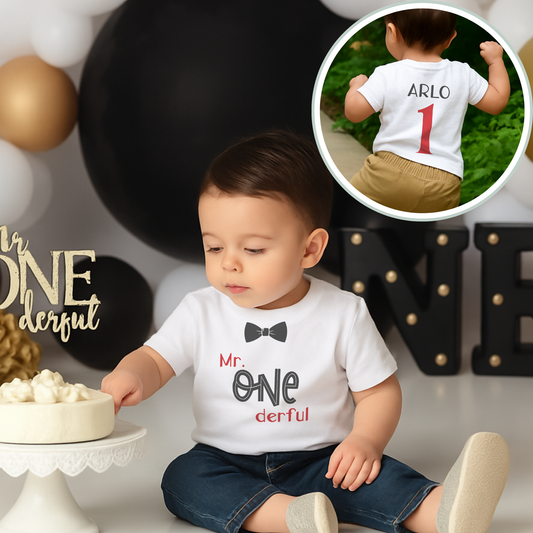 personalised 1st birthday t-shirt, mr one-derful tee, toddler birthday top, birthday boy shirt, unique toddler gift